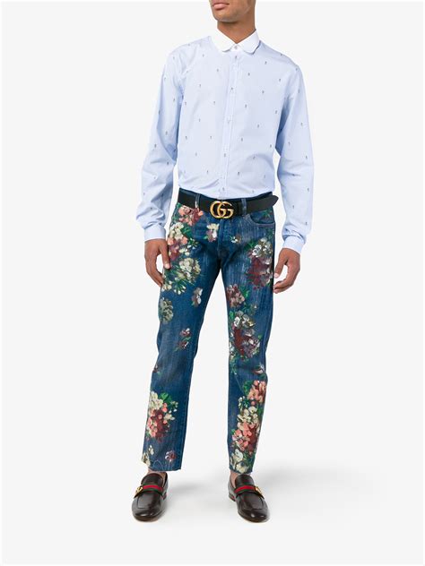 gucci men white snakeskin trousers|farfetch gucci pants men.